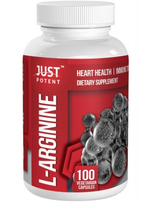 L-Arginine with Vitamin B6 by Just Potent | Free Form L-Arginine | 500mg Per Capsule | Heart Health | Immune System Support