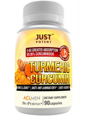 Just Potent Turmeric Curcumin | Ultra-High Absorption | 90 Count